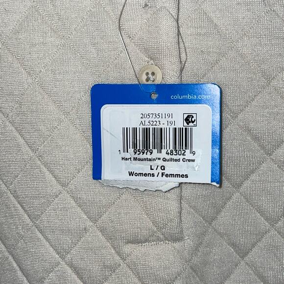 Columbia Women's Hart Mountain Quilted Crewneck Top - Chalk large $90 - Picture 7 of 8